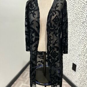 Elegant Black Velvet Kimono